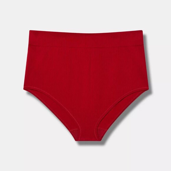 Torrid Panties 4X Red Brief High Rise Seamless Ribbed Panty Full Coverage New - Picture 2 of 3